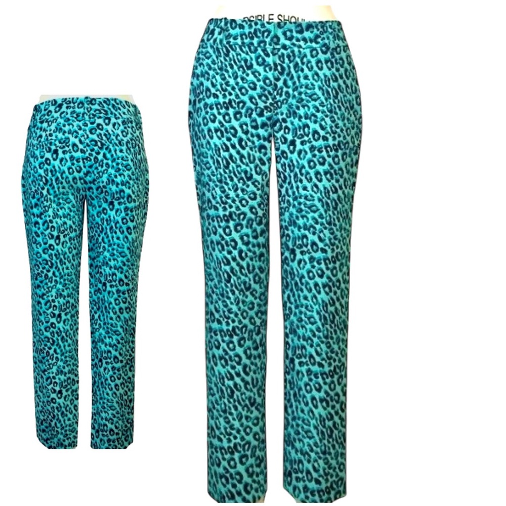 Ann Taylor Leopard Print teal blue Pants size 0
Chetah ocelot tailored